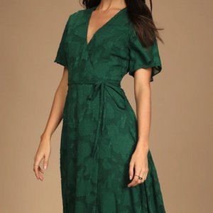 Lulu's green floral lace overlay dress XL